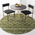 SAFAVIEH Arizona Shag Collection Area Rug - 3'2" Round, Green & Ivory, Moroccan Design, Non-Shedding & Easy Care, 1.6-inch Thick, Ideal for The Living Room, Dining, Bedroom (ASG741X)