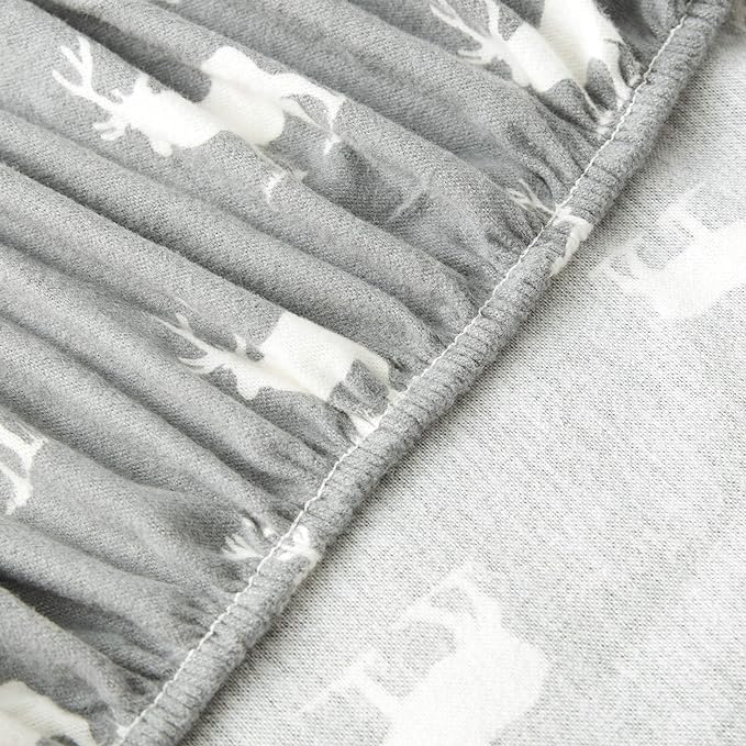 Eddie Bauer - Twin Sheets, Cotton Flannel Bedding Set, Brushed For Extra Softness, Cozy Home Decor (Elk Grove, Twin)