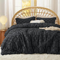 Bedsure King Comforter Set - Black Comforter, Boho Tufted Shabby Chic Bedding for Kids, 3 Pieces Vintage Farmhouse Bed Set for All Seasons, Fluffy Soft Bedding with 2 Pillow Shams