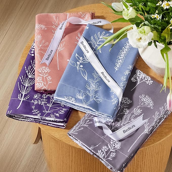 Bedsure King Comforter Set - Infinity Blue Bed Set, 3 Pieces Cute Floral Bedding, 1 Soft Reversible Botanical Flowers Comforter and 2 Pillow Shams