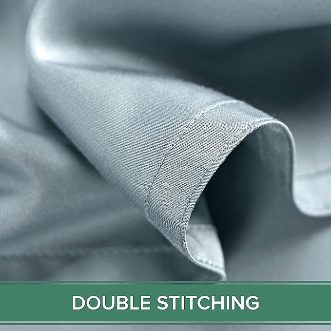 Twin Sheets by Pure Bamboo, Genuine 100% Organic Viscose Derived from Bamboo Bed Sheet Set, Luxuriously Soft & Cooling, Double Stitching, Lifetime Quality Promise (Twin, Sterling Blue)