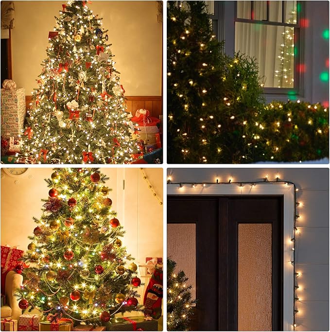 Dazzle Bright Warm White Christmas Mini String Lights, 20FT 100 Count Incandescent Waterproof Fairy Lights Plug in, Connectable Christmas Decorations for Indoor Outdoor Home Party Garden Yard