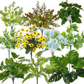 WINTS 17 Bundles Outdoor Artificial Plants UV Resistant Fake Greenery Stems Faux Shrubs Plastic Plant for Outdoor Planter Porch Patio Garden Window Box Home Decor