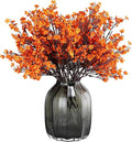 JAKY-Global Babys Breath Orange Silk Artificial Flowers 6 Bundle European Fake Silk Plants Decor Wedding Party Farmhouse Decoration Bouquets Real Touch DIY Home Garden (Orange 6pcs)