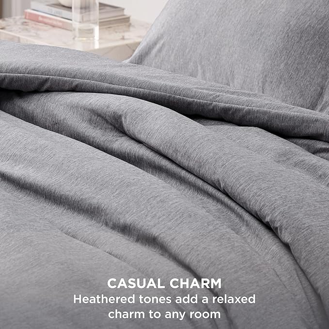 Bedsure Super King Comforter Set - Dark Grey Soft Bedding for All Seasons, Cationic Dyed Bed Set, 3 Pieces, 1 Super King Size Comforter (120"x120") and 2 Pillow Shams (20"x36"+2")