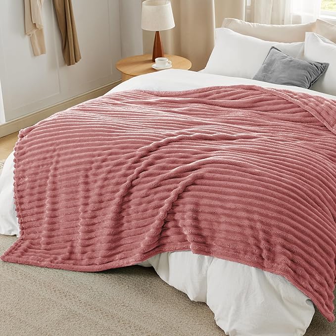 Bedsure GentleSoft Brick Dust Fleece King Blanket for Couch - Super Soft Cozy Blankets for Women, Cute Small Blanket for Girls, 108x90 Inches