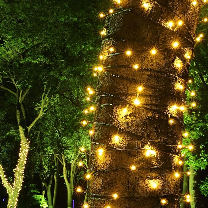 100-1000 LED Christmas Lights, Low Voltage Fairy String Lights with 8 Modes, Ideal for Xmax Tree, Garden, Home, Party, Halloween Festival Deco (100 LEDs, Warm White)