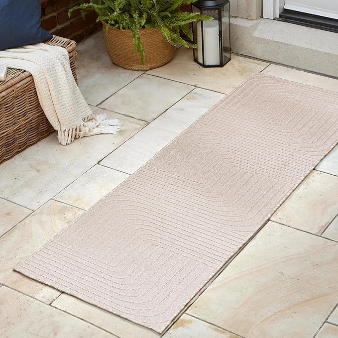 Eyely NCS101A-210 Scandinavian Odense Minimalist Angle Geometric Indoor Rug, Pet Friendly, Non-Shedding, Stain Resistant, Easy-Cleaning, Ivory/Cream, 2 ft. x 10 ft., Indoor/Outdoor, Runner Rug