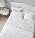 Laura Ashley - Flannel Sheets Queen Size, Anti-Pilling & Wrinkle Resistant Cotton, Touchably Soft for All-Season Comfort - Bed Sheets with Matching Pillowcases & Fitted Sheet (Rosalie Grey)
