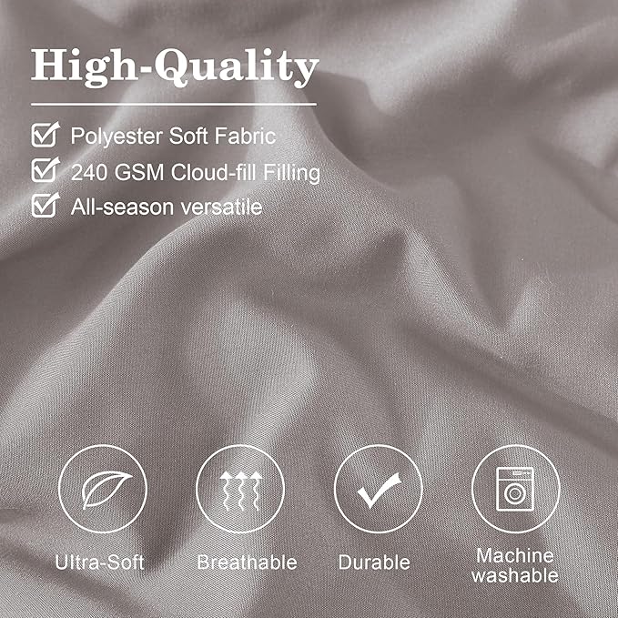 Monbix Queen Comforter Set - 7 Pieces Cloud Purple Bed in a Bag Queen Bedding Sets with Comforters, All Seasons Down Alternative Comforter Bed Set with Sheets, Pillowcases & Shams