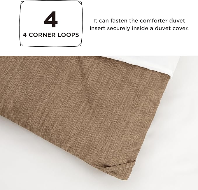 Bedsure Queen Comforter Set - Brown Soft Bedding for All Seasons, Cationic Dyed Bed Set, 3 Pieces, 1 Queen Size Comforter (90"x90") and 2 Pillow Shams (20"x26"+2")