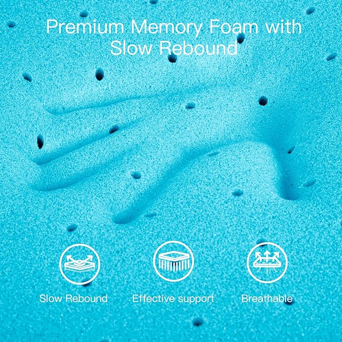 2 Inch Full(54"x75") Gel Memory Foam Mattress Topper,Cooling Gel Infused Mattress Pad Mattress Topper for Pressure Relief Back Pain,CertiPUR-US Certified