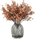 JAKY-Global Babys Breath Silk Artificial Flowers 6 Bundle Fake Plants Fall Decorations for Farmhouse,Home Decor Wedding Party Decoration Bouquets DIY Garden (Dark Brown Pink 6pcs)