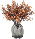 JAKY-Global Babys Breath Silk Artificial Flowers 12 Bundle Fake Plants Fall Decorations for Home Farmhouse Decor Wedding Party Decoration Bouquets DIY Garden (Dark Brown Pink 12pcs)