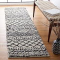SAFAVIEH Arizona Shag Collection Runner Rug - 2'3" x 10', Ivory & Black, Moroccan Design, Non-Shedding & Easy Care, 1.6-inch Thick Ideal for High Traffic Areas in Living Room, Bedroom (ASG741Z)