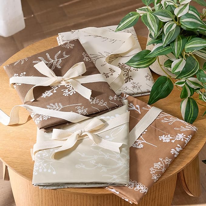 Bedsure King Comforter Set - Brown Bed Set, 3 Pieces Cute Floral Bedding, 1 Soft Reversible Botanical Flowers Comforter and 2 Pillow Shams