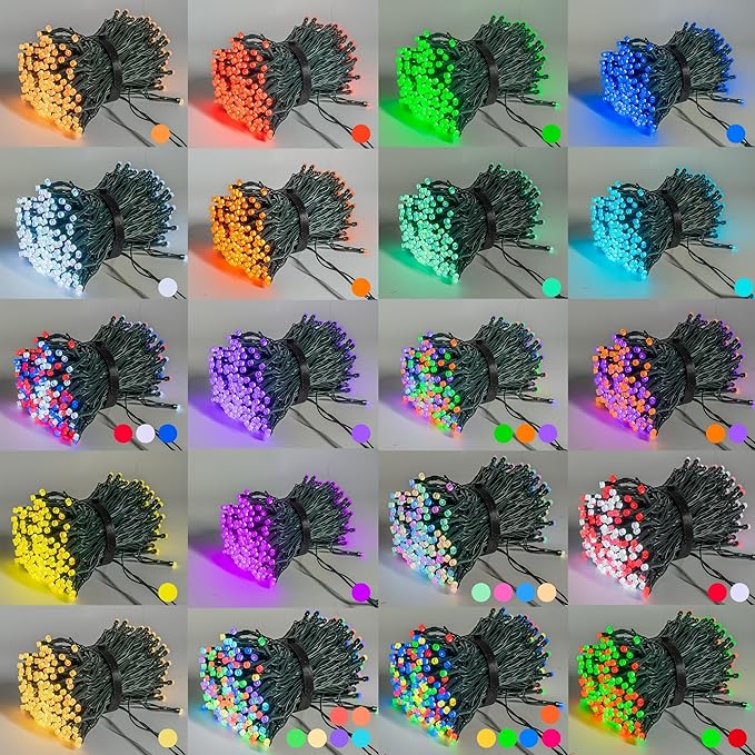 Dazzle Bright Smart Color Changing Christmas Lights, 66FT 200 LED RGB String Lights with Remote & App Controlled, Halloween Decorations for Indoor Outdoor Holiday Xmas Tree Party Decor