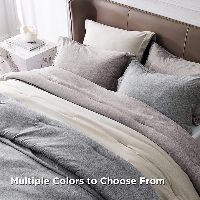 Bedsure Full Comforter Set - Dark Grey Soft Bedding for All Seasons, Cationic Dyed Bed Set, 3 Pieces, 1 Full Size Comforter (82"x86") and 2 Pillow Shams (20"x26"+2")