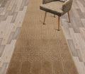 Custom Size Modern Abstract Floor Carpet Runner Rug for Hallways, Slip Resistant Latex Rubber Backed, 31 inch Wide X Customized Length, Art Gold Tan, 31 inch X 3 feet, Doormat Size
