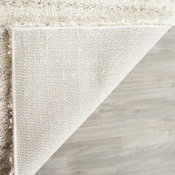 SAFAVIEH Arizona Shag Collection Runner Rug - 2'3" x 8', Ivory & Beige, Moroccan Design, Non-Shedding & Easy Care, 1.6-inch Thick Ideal for High Traffic Areas in Living Room, Bedroom (ASG741A)
