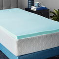 Amazon Basics Twin Mattress Topper, Cooling Gel-Infused, CertiPUR-US Certified, 2 Inches, Blue