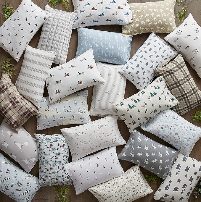 Eddie Bauer - Twin Sheets, Cotton Flannel Bedding Set, Brushed For Extra Softness, Cozy Home Decor (Birch Forest, Twin)